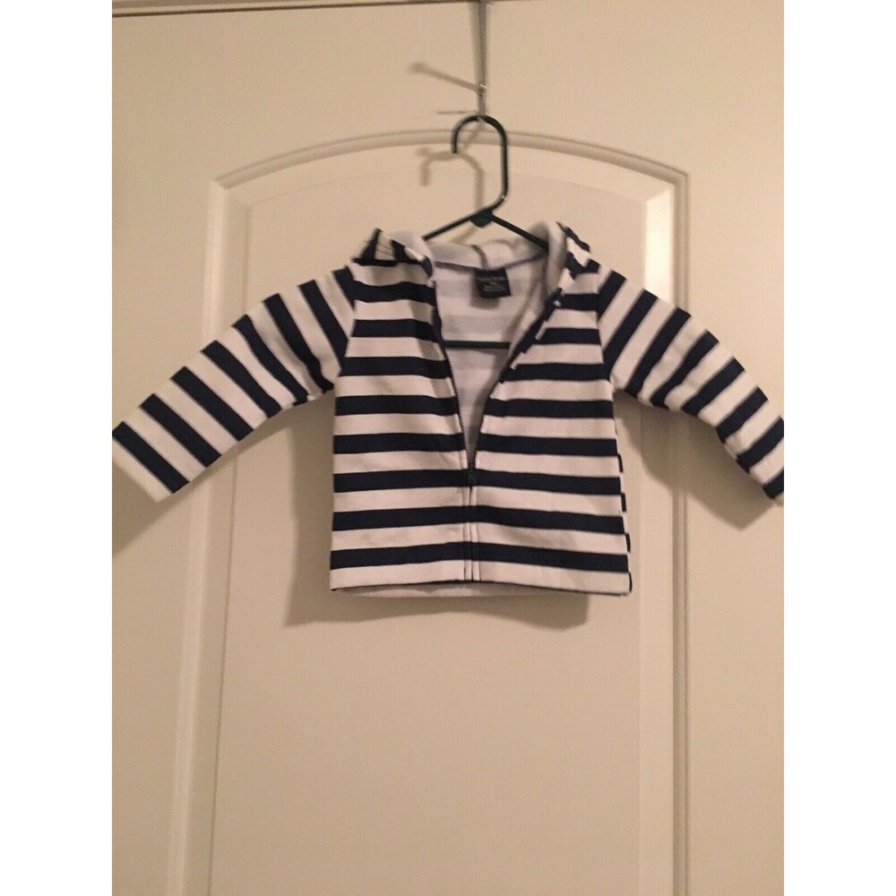 Faded Glory Baby Boys Blue White Striped Hoodie Full Zip Size 18 Months